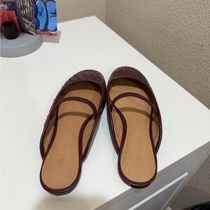 Madewell Women's The Greta Ballet Flat Mule Deep Merlot Weave Size 7M